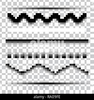 Set Of Dividers Set Isolated on Transparent Background, Vector Illustration Stock Vector