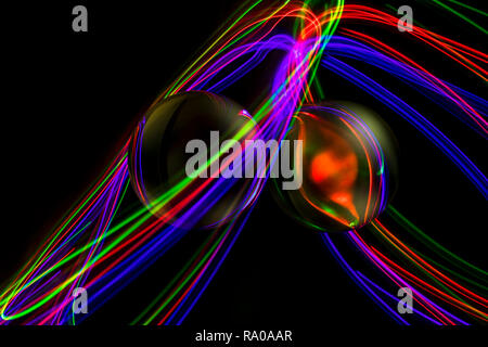 Interstellar Love - Light Paining with a Lensball / crystal / glass ball Stock Photo