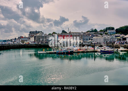 Padstow, Cornwall, England - October 05, 2018: Harbor of the small village Padstow in the North of Cornwall, England. Stock Photo