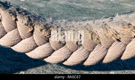Close up of a worn rope Stock Photo