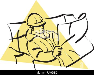 Illustration of a construction worker to work Stock Vector