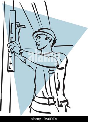 Illustration of a construction worker to work Stock Vector