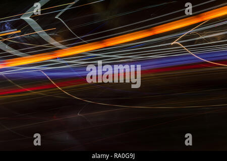 Abstract light line background.Light trails on dark background. Stock Photo