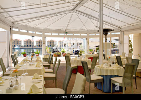 Restaurant interior, Gibraltar,(no longer there Stock Photo