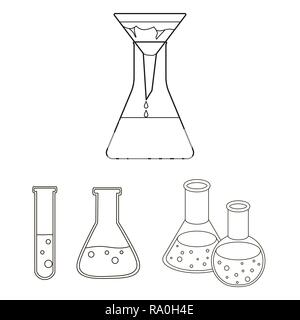 beaker,erlenmeyer,chemistry,volumetric,glass,flask,laboratory,chemical,equipment,science,tube,test,biotechnology,biology,set,vector,icon,illustration,isolated,collection,design,element,graphic,sign,outline,line, Vector Vectors , Stock Vector