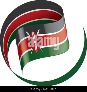 Kenya flag, vector illustration on a white background Stock Vector