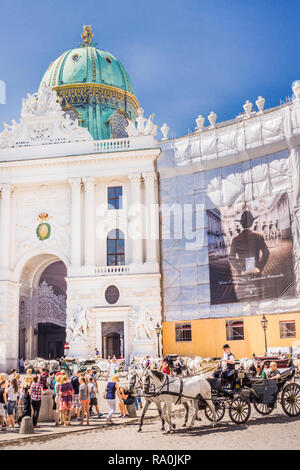 fiacre carriage in front of hofburg palace Stock Photo