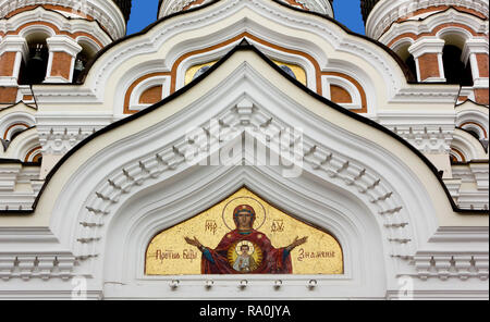 Close-up on Alexander Nevsky orthodox cathedral in Tallinn, Estonia Stock Photo