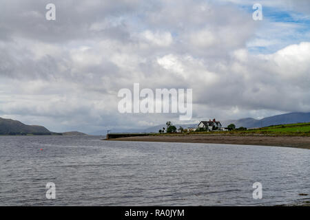 Storm clouds over the Loch Linnhe and Mountains near Onich, Scotland Stock Photo