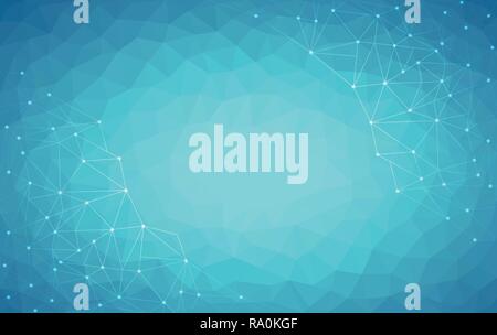 Light blue low poly background, abstract polygon design vector illustration, geometric triangular pattern, Connection points science background Stock Vector