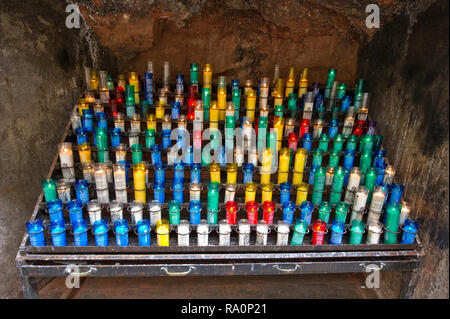 Colourful prayer candles at the Montserrat Monastery, Montserrat ...
