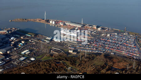aerial view of Heysham Harbour, Lancashire, UK