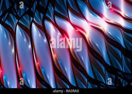 Colorful glowing stained glass, computer generated abstract background, 3D rendering Stock Photo