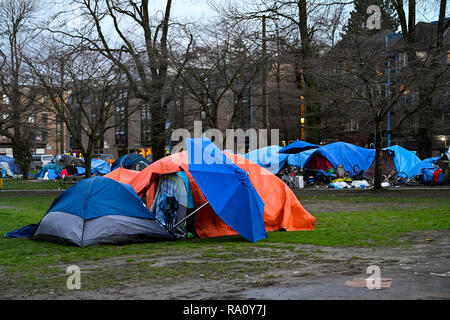 Homeless tent camp, Oppenheimer Park, Downtown Eastside, Vancouver ...