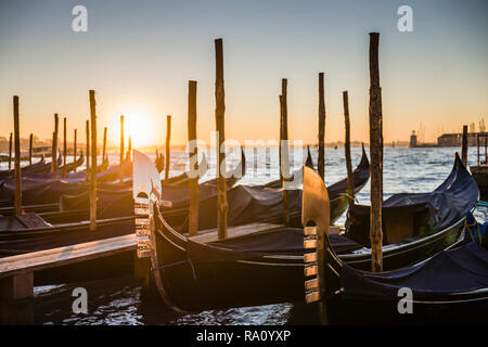 Early morning sun in St Mark's square, Venice, Italy. Stock Photo