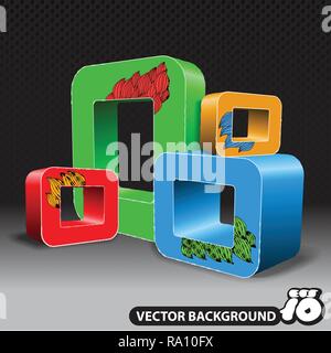 Abstract Multicolored Modern Artistic 3D Background, Concept Design, Web Template Illustration in Editable Vector Format Stock Vector