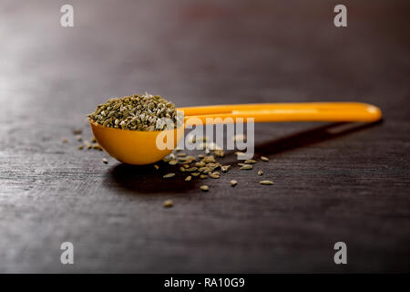 Fennel seeds in spoon Stock Photo