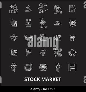 set of icons of trade, stock market, analysis of the motion of Stock