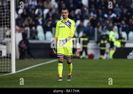 Torino, Italy. 29th October, 2018. Emil Audero of Uc Sampdoria  in action during the Serie A football match between Juventus Fc and Uc Sampdoria. Credit: Marco Canoniero/Alamy Live News Stock Photo