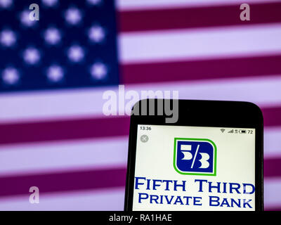 Fifth Third Bank Logo Seen Displayed On A Smart Phone Stock Photo