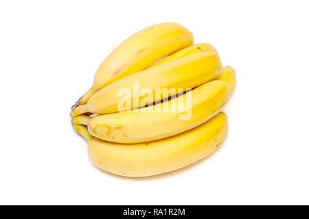 Bunch of yellow bananas isolated on a white studio background. Stock Photo