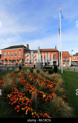 War memorial and gardens, Dereham town centre, Norfolk, England; UK Stock Photo