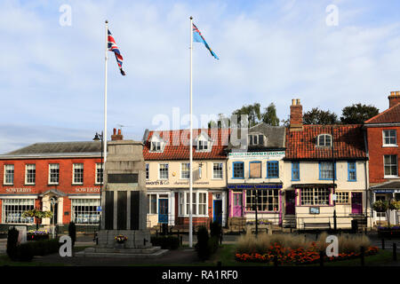 War memorial and gardens, Dereham town centre, Norfolk, England; UK Stock Photo