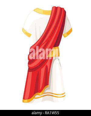 Ancient Roman senator tunic. Classic B.C. clothes. Flat vector illustration isolated on white background. Stock Vector