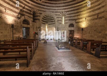 Chapel of Montesiepi seen from inside, Tuscany, Italy 04 14 2018 Stock Photo