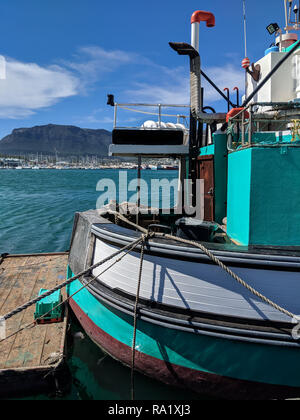 Boat moored in Cape Town, South Africa Stock Photo