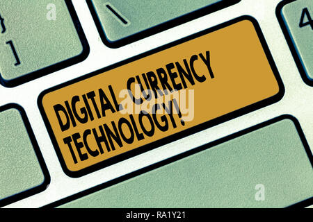 Word writing text Digital Currency Technology. Business concept for currency available in digital or electronic form Keyboard key Intention to create  Stock Photo