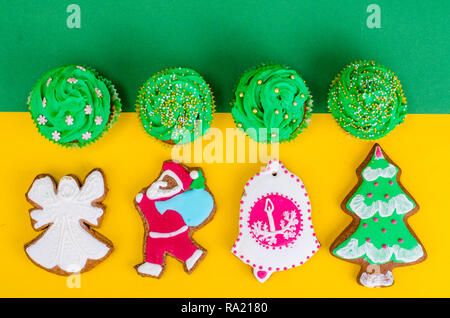 Sweet Christmas baking on bright background. Studio Photo Stock Photo