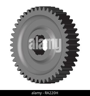 Steel gear wheel. 3D effect vector Stock Vector