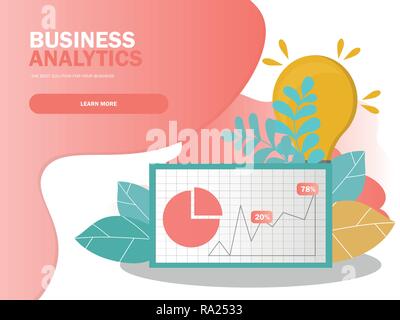 Data analysis concept. Can use for web banner, infographics. Stock Vector