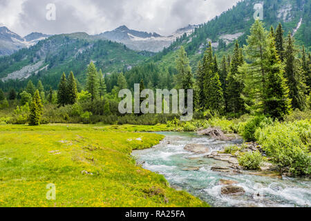 turquoise river on the italian alps Stock Photo