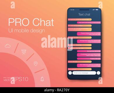 Vector phone chat interface. Sms messages. Stock vector Stock Vector