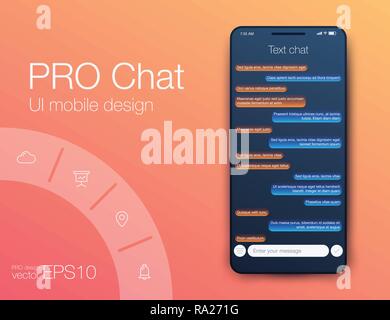 Vector phone chat interface. Sms messages. Stock vector Stock Vector
