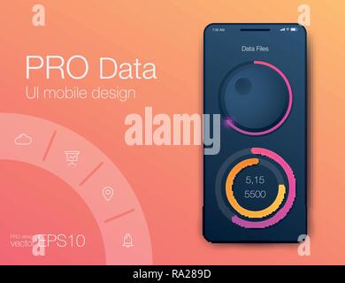 UX audio player templates. Stock vector eps10 Stock Vector