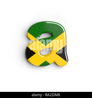 Jamaica letter A - Small 3d Jamaican flag font isolated on white background. This alphabet is perfect for creative illustrations related but not limit Stock Photo