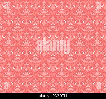Red coral ornamental pattern for design card, banner, ticket, leaflet and so on. Wallpaper reapiting background Stock Vector