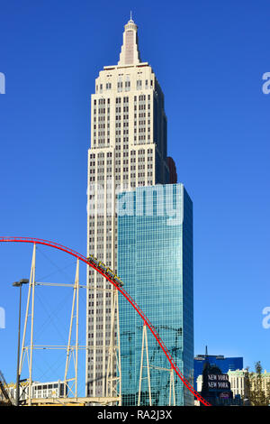 Las Vegas, Nevada. Roller Coaster at the New York New York Hotel and Casino  Stock Photo - Alamy