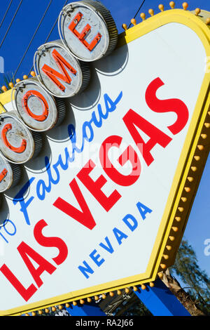 Vintage Las Vegas Welcome Sign in Las Vegas, Nevada Stock Photo - Alamy