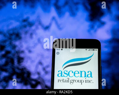 Ascena Retail Group Retail company logo seen displayed on smart