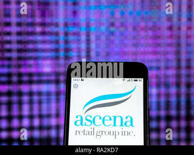 Ascena Retail Group Retail company logo seen displayed on smart