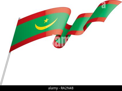 Wave flag of Mauritius on white background. Banner or ribbon vector ...