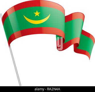 3d waving flag Mauritius Isolated on white background Stock Vector ...