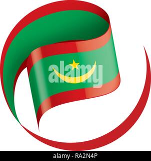 3d waving flag Mauritius Isolated on white background Stock Vector ...