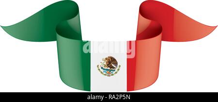 Mexican flag, vector illustration on a white background Stock Vector