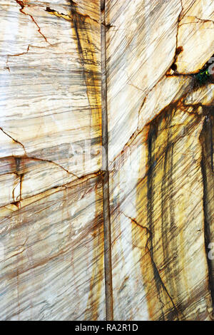 marble wall detail in stone quarry, extraction area Stock Photo