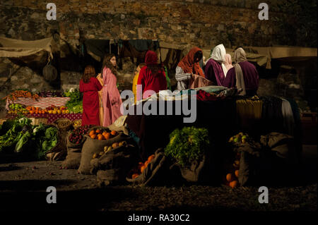 Brunyola, Girona, Italy. 30th Dec, 2018.  The town of Brunyola in Girona hosts the 37th edition of its traditional living crib with almost a kilometer of travel where more than 200 actors and technicians carry out a representation of different scenes and trades of the time. Charlie Perez/Alamy Live News Stock Photo